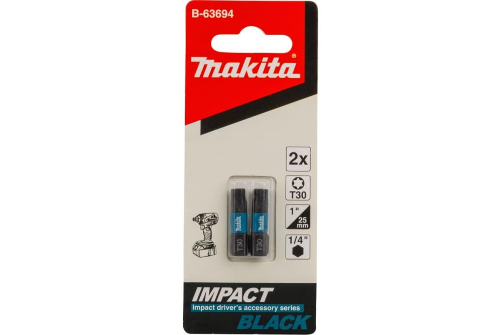 Насадка Impact Black T30, 25 мм, C-form, 2 шт. Makita